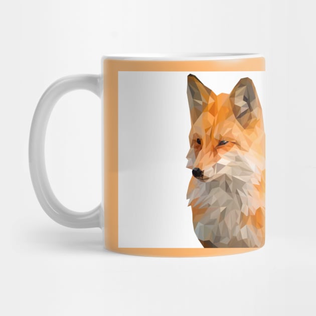 Red fox in low poly geometric design by Montanescu